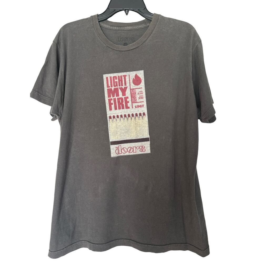 The Doors Light My Fire Matchbook Graphic T-Shirt Gray Size L Jim Morrison